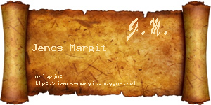 Jencs Margit névjegykártya